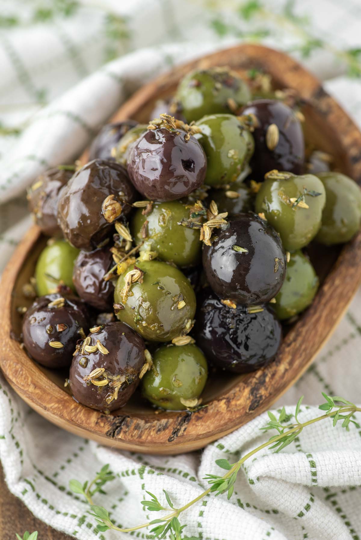 Herb and Garlic Marinated Olives - Easy Appetizer Recipe