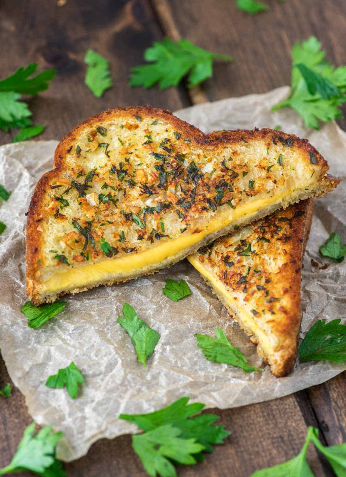 Garlic Bread Grilled Cheese Recipe - Chisel & Fork